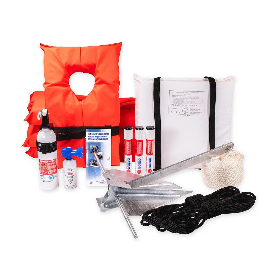 42100 – KJM Boater Safety Kit, For Boats Up To 19 Foot In Length USCG/ US Coast Guard Approved With Four Universal Li...